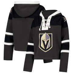 NHL Vegas Golden Knights '47 Women's Cropped Superior Lacer Pullover Hoodie - Charcoal