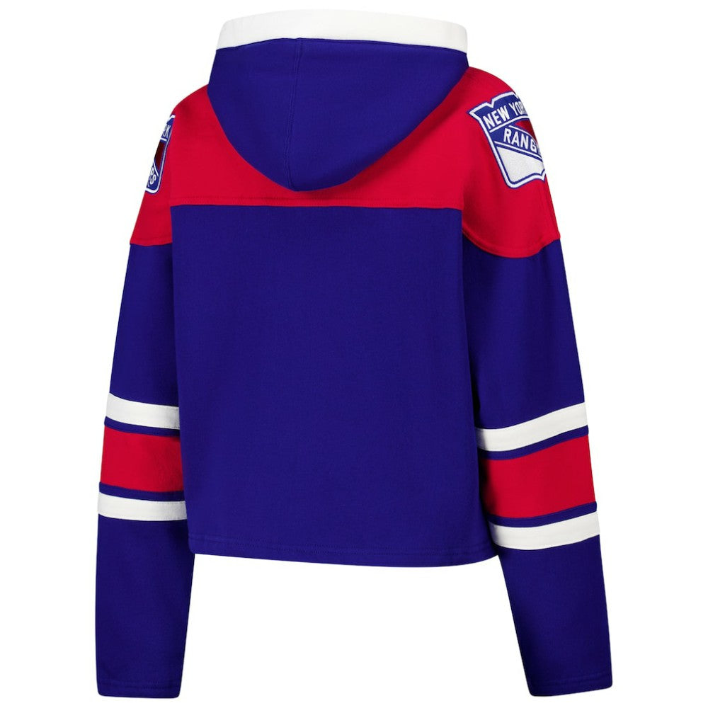 NHL New York Rangers '47 Women's Cropped Superior Lacer Pullover Hoodie - Blue