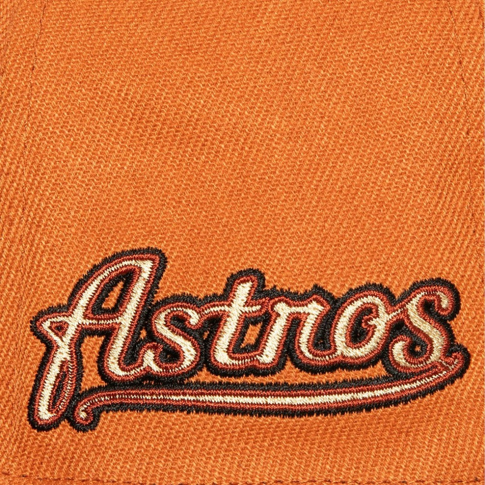 Houston Astros Mitchell & Ness Cooperstown Collection Fitted Hat - Orange Hats