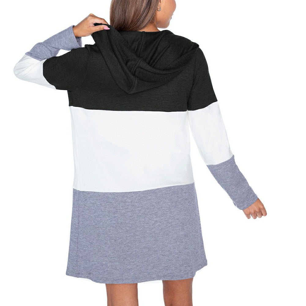 Minnesota Vikings Gameday Couture Women's Tri-Blend Color Block Lightweight Cardigan Hoodie Black