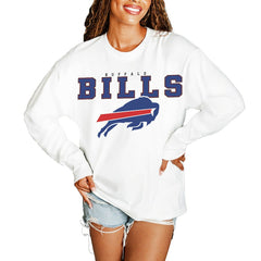 Buffalo Bills Gameday Couture Women's Big Goals Oversized Long Sleeve T-Shirt White