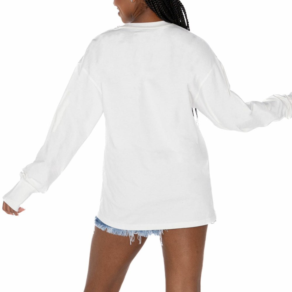 Seattle Seahawks Gameday Couture Women's Time Out Oversized Long Sleeve T-Shirt White