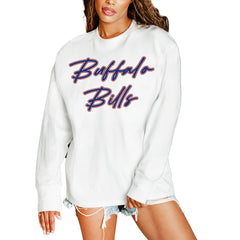 Buffalo Bills Gameday Couture Women's Classic Comeback Oversized Long Sleeve T-Shirt White