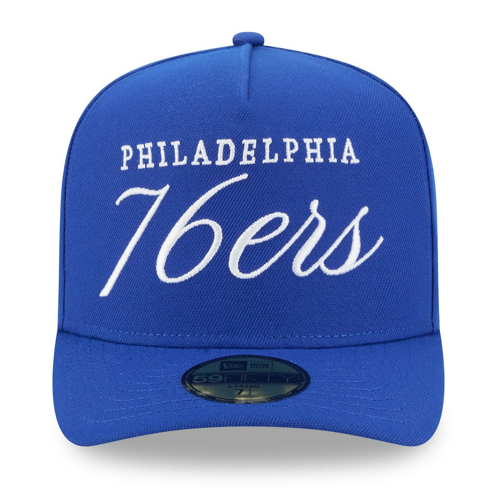 Philadelphia 76ers 2025 NBA Draft A-Frame 59FIFTY Fitted Hat Royal