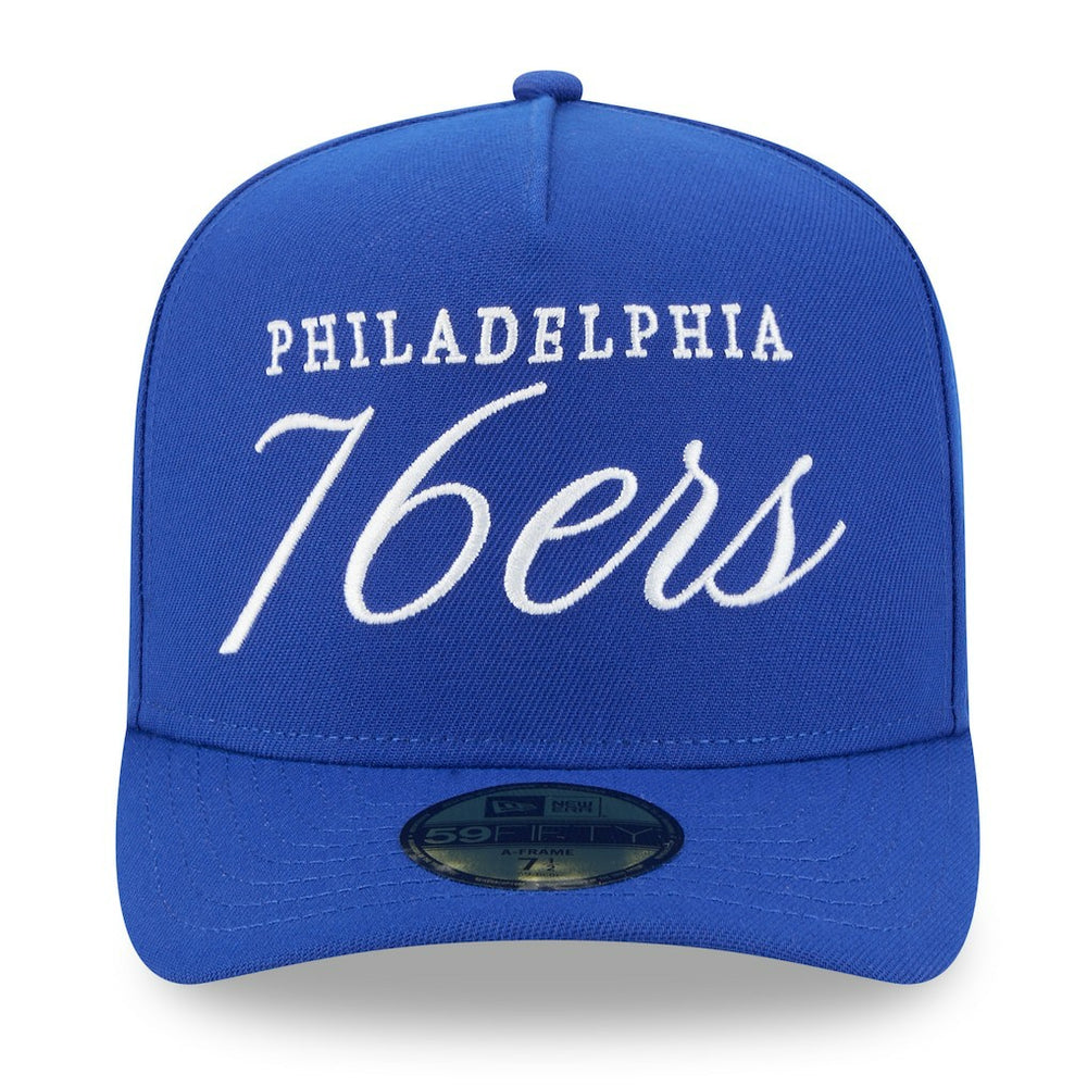 Philadelphia 76ers 2025 NBA Draft A-Frame 59FIFTY Fitted Hat Royal