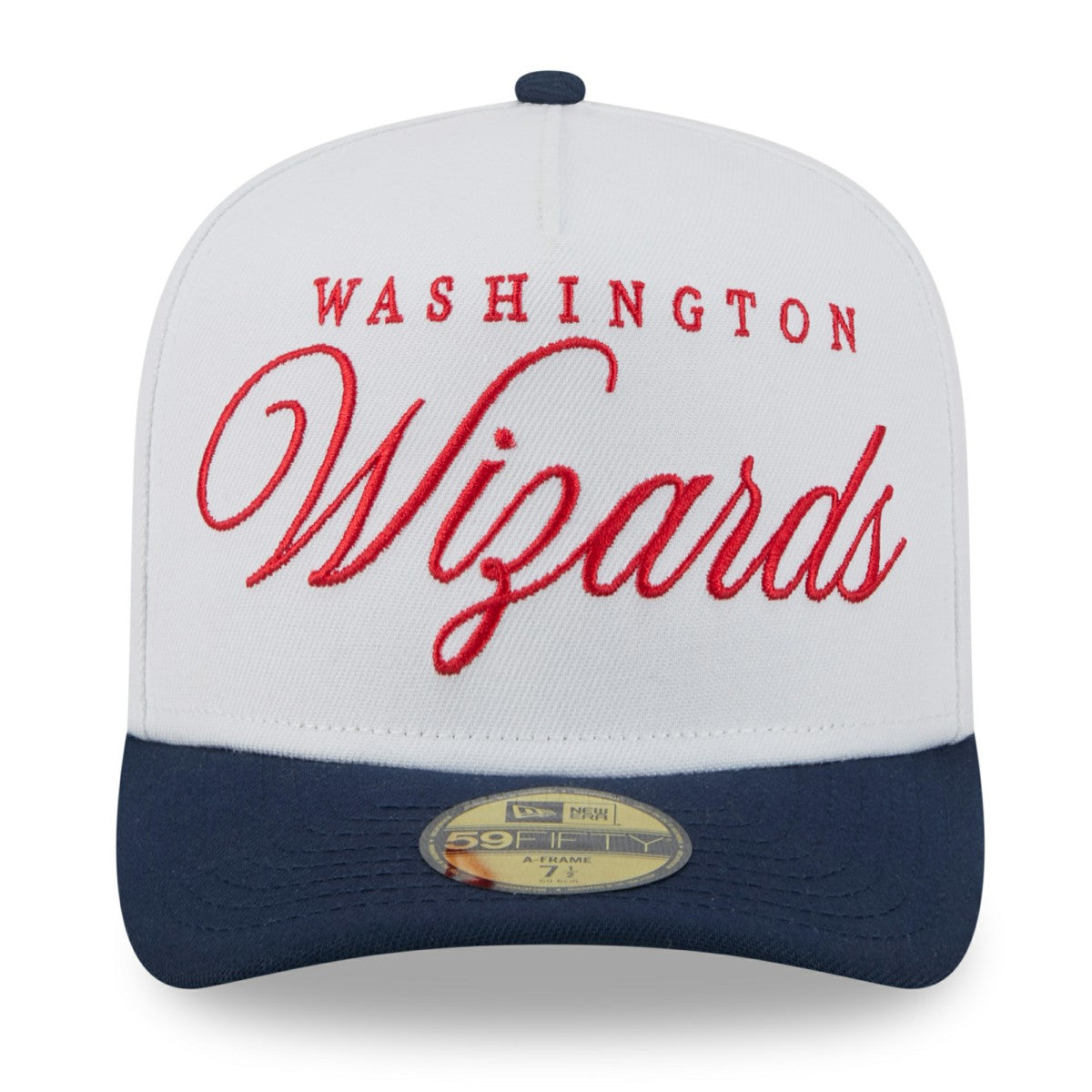 Washington Wizards 2025 NBA Draft A-Frame 59FIFTY Fitted Hat White/Navy