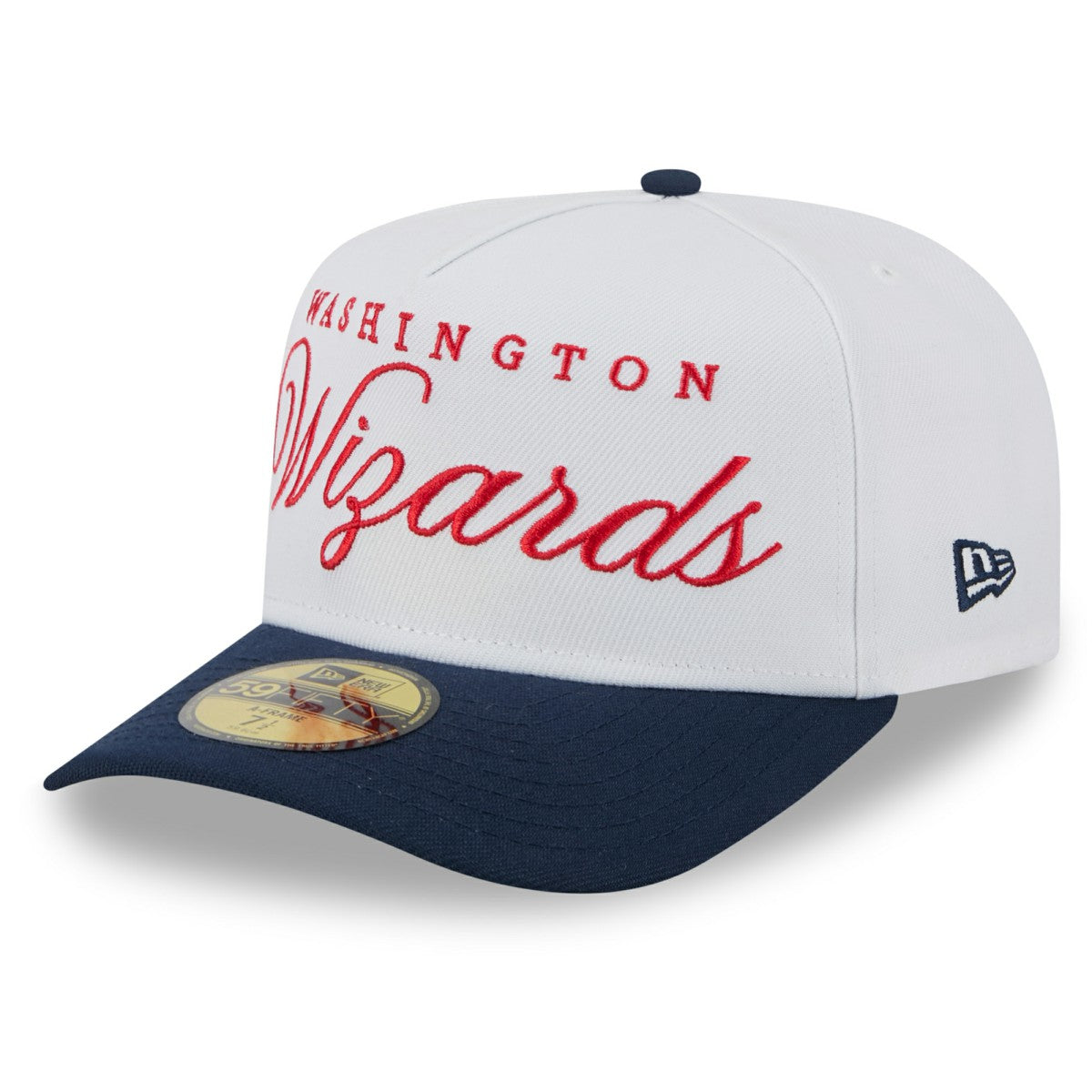 Washington Wizards 2025 NBA Draft A-Frame 59FIFTY Fitted Hat White/Navy