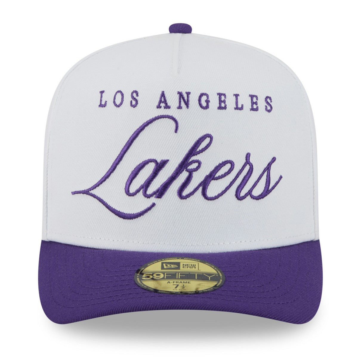 Los Angeles Lakers 2025 NBA Draft A-Frame 59FIFTY Fitted Hat White/Purple