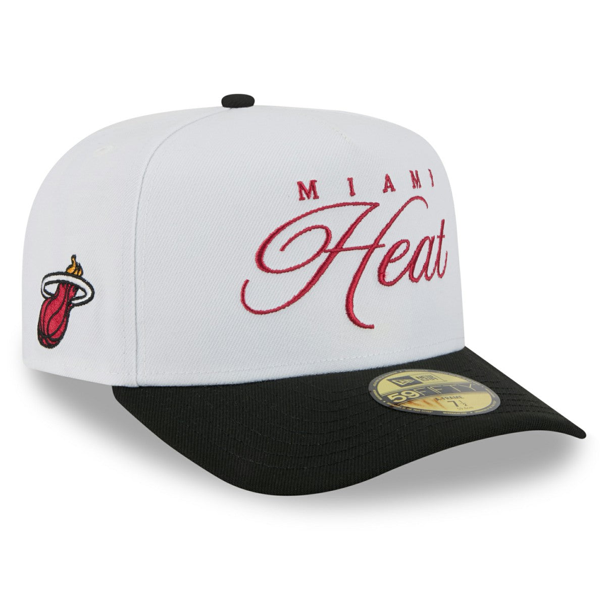 Miami Heat 2025 NBA Draft A-Frame 59FIFTY Fitted Hat White/Black