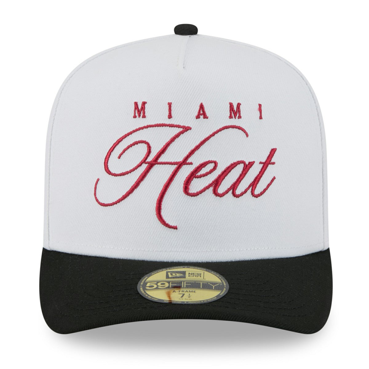 Miami Heat 2025 NBA Draft A-Frame 59FIFTY Fitted Hat White/Black