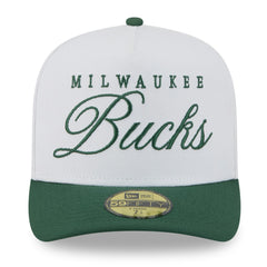 Milwaukee Bucks 2025 NBA Draft A-Frame 59FIFTY Fitted Hat White/Hunter Green