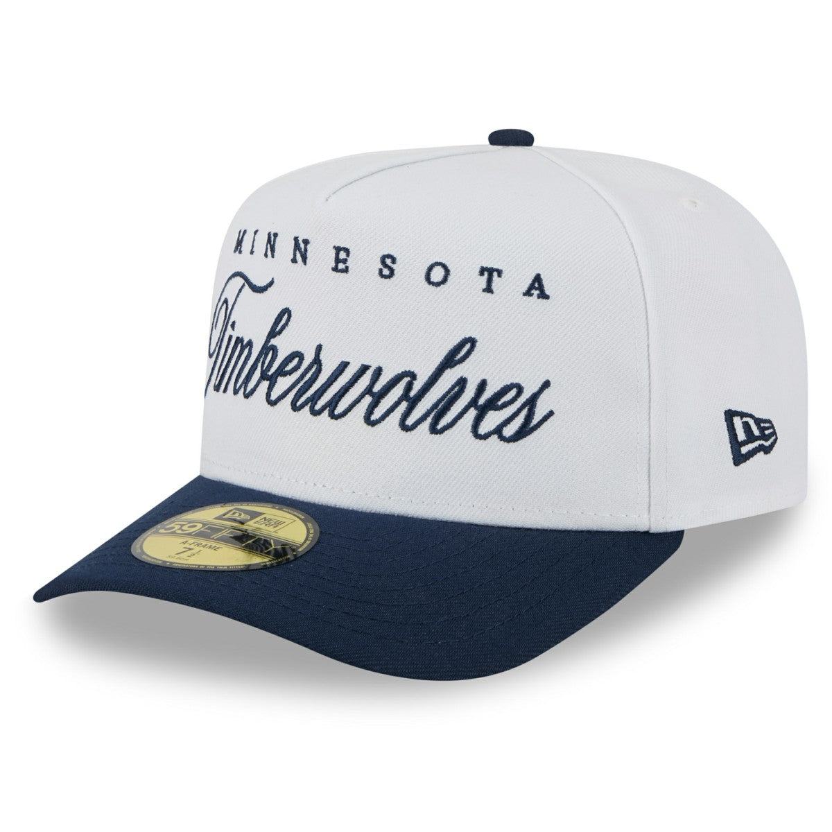 Minnesota Timberwolves 2025 NBA Draft A-Frame 59FIFTY Fitted Hat White/Navy