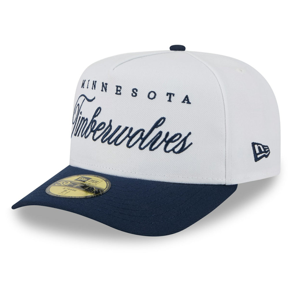 Minnesota Timberwolves 2025 NBA Draft A-Frame 59FIFTY Fitted Hat White/Navy