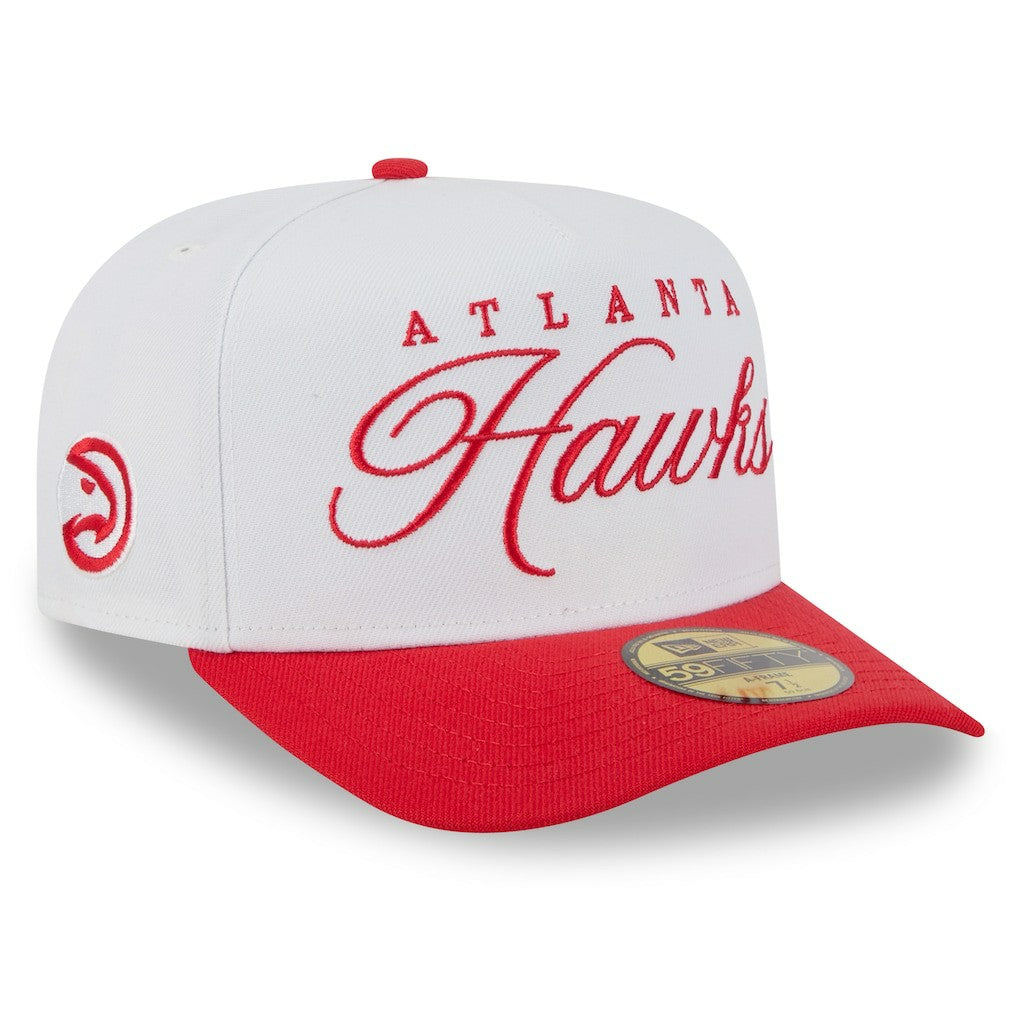 Atlanta Hawks 2025 NBA Draft A-Frame 59FIFTY Fitted Hat White/Red