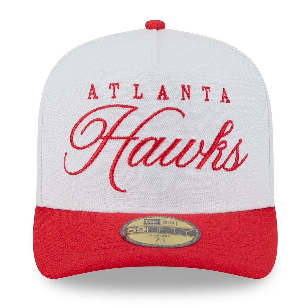 Atlanta Hawks 2025 NBA Draft A-Frame 59FIFTY Fitted Hat White/Red