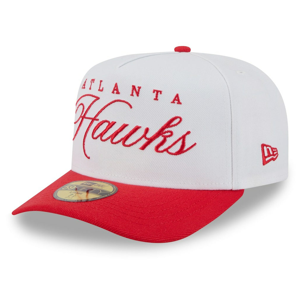 Atlanta Hawks 2025 NBA Draft A-Frame 59FIFTY Fitted Hat White/Red