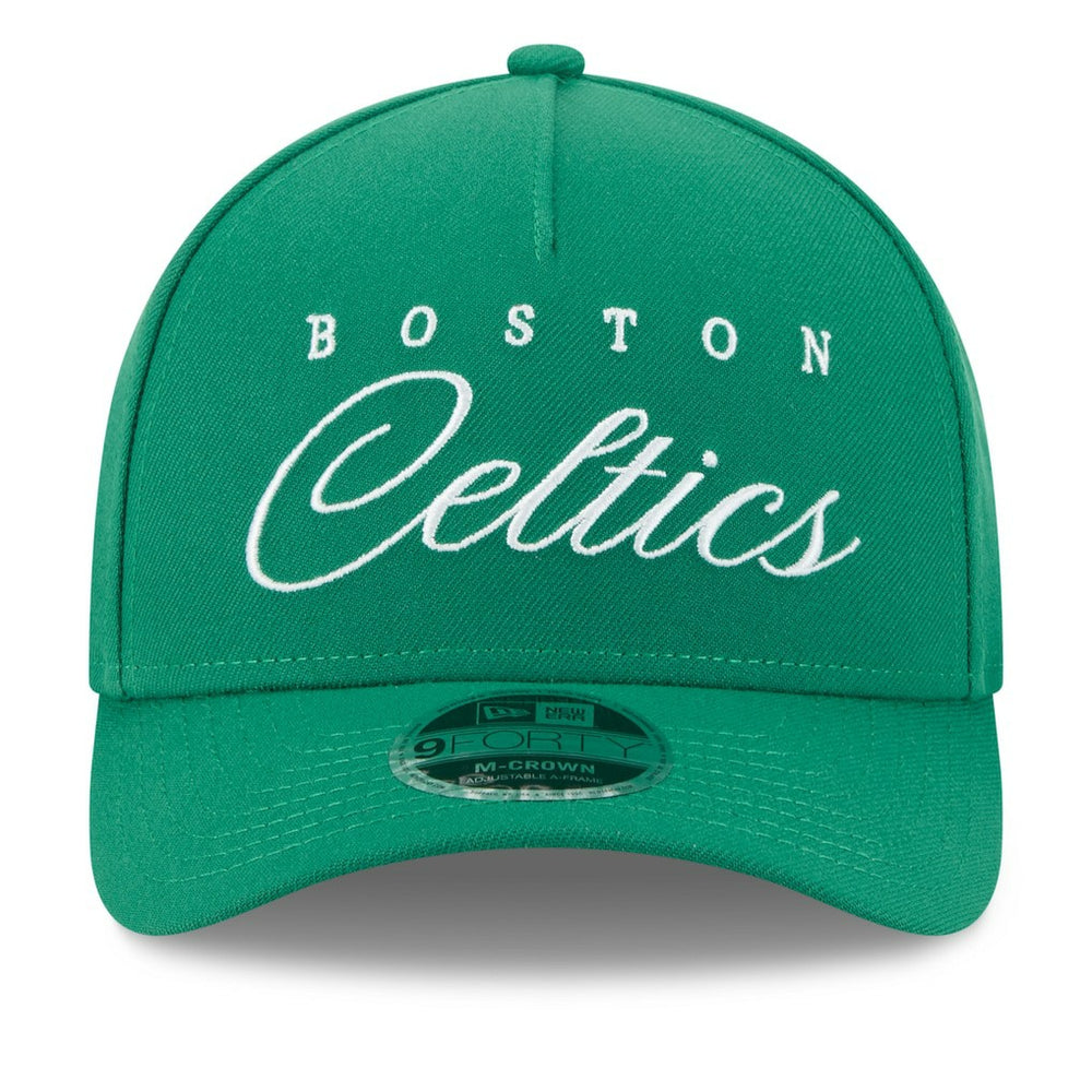 Boston Celtics 2025 NBA Draft M-Crown A-Frame 9FORTY Adjustable Hat Kelly Green