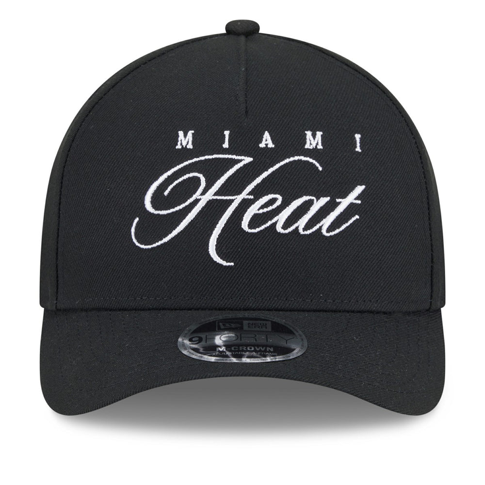 Miami Heat 2025 NBA Draft M-Crown A-Frame 9FORTY Adjustable Hat Black