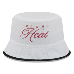 Miami Heat 2025 NBA Draft Nylon Bucket Hat White/Black