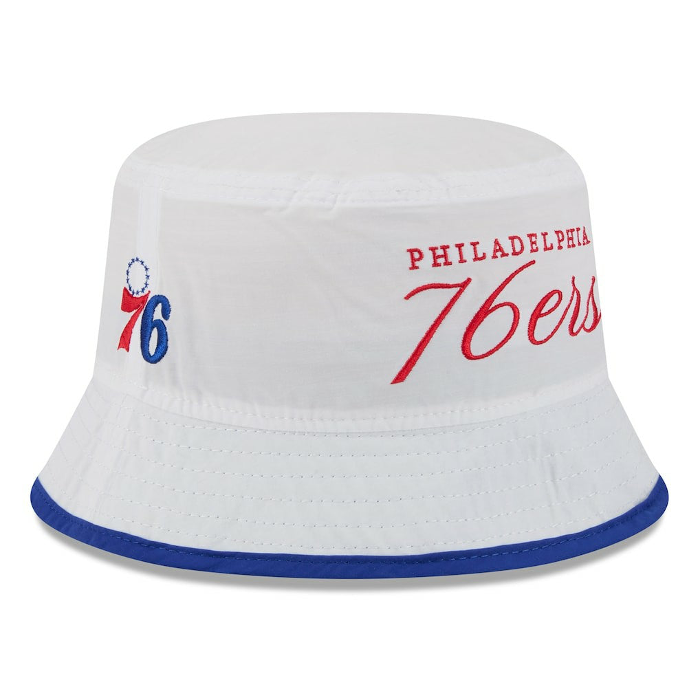 Philadelphia 76ers 2025 NBA Draft Nylon Bucket Hat White/Royal
