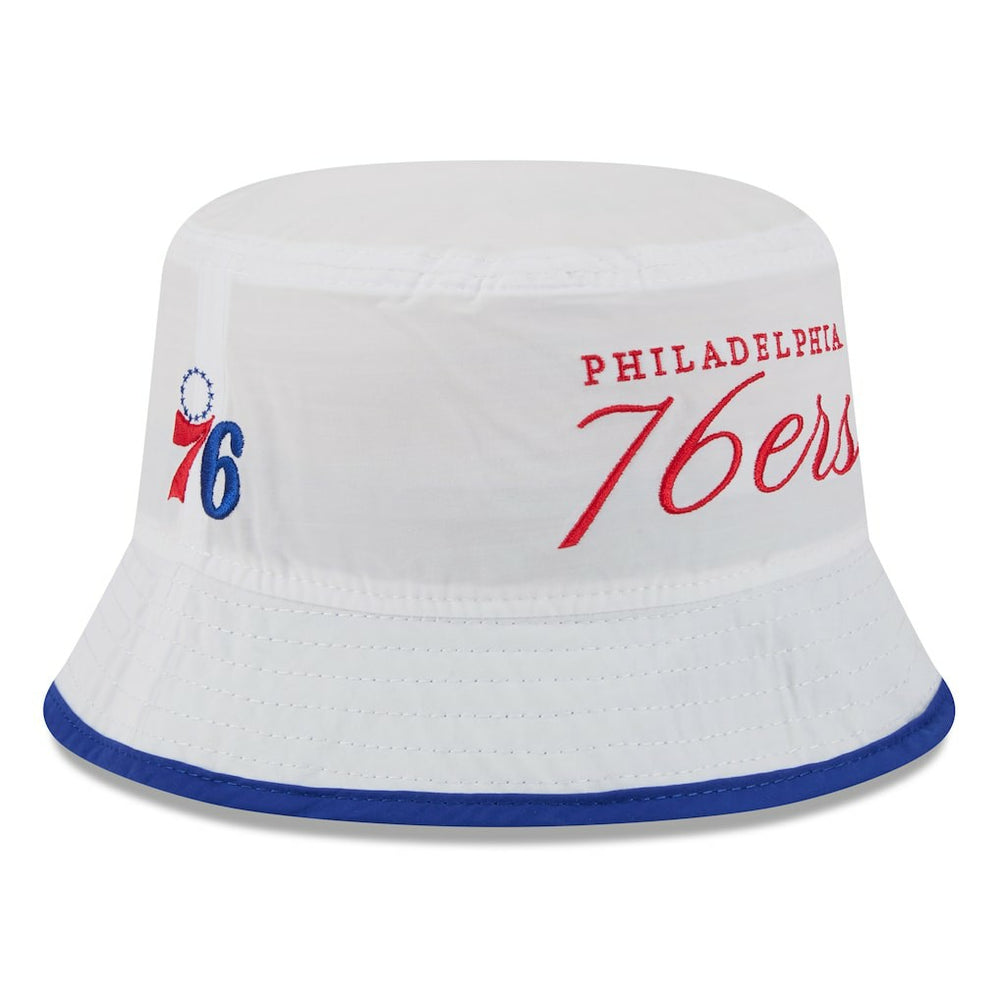 Philadelphia 76ers 2025 NBA Draft Nylon Bucket Hat White/Royal