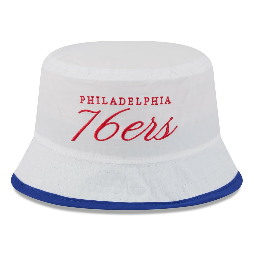 Philadelphia 76ers 2025 NBA Draft Nylon Bucket Hat White/Royal