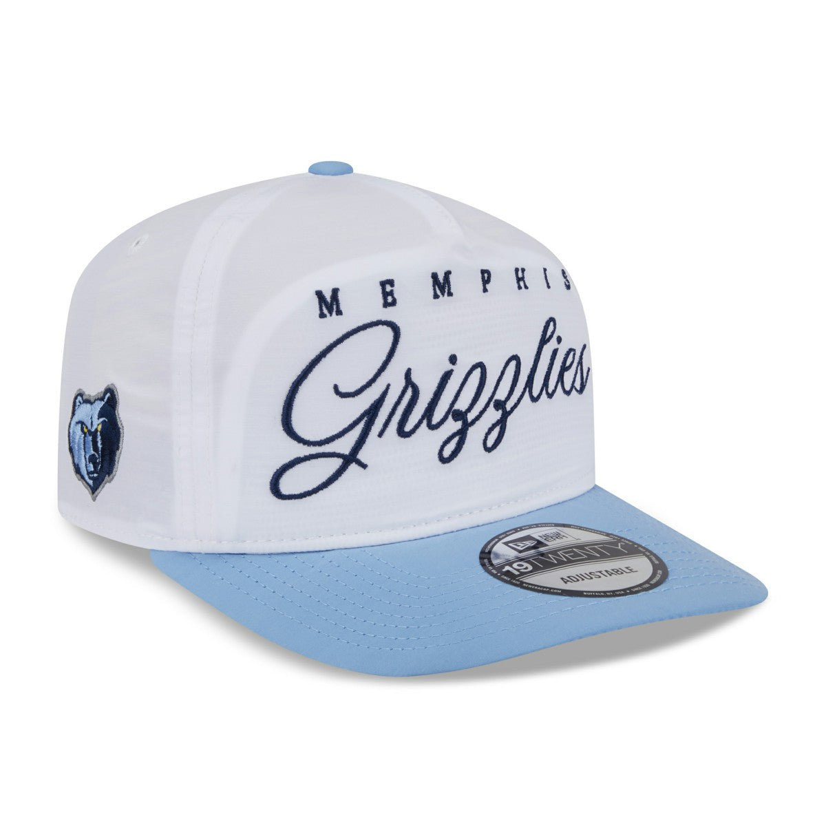 Memphis Grizzlies 2025 NBA Draft On-Stage Nylon 19TWENTY Adjustable Hat White/Light Blue
