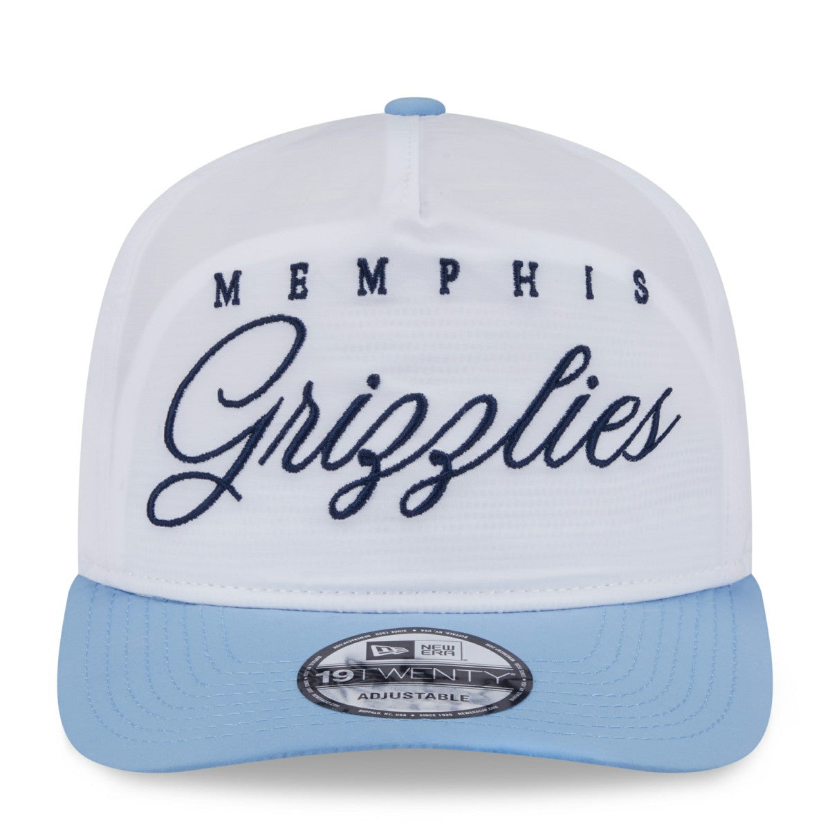 Memphis Grizzlies 2025 NBA Draft On-Stage Nylon 19TWENTY Adjustable Hat White/Light Blue