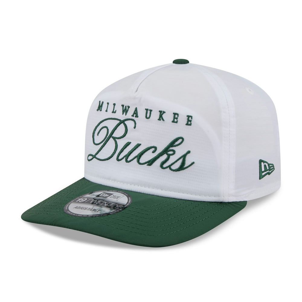 Milwaukee Bucks 2025 NBA Draft On-Stage Nylon 19TWENTY Adjustable Hat White/Hunter Green