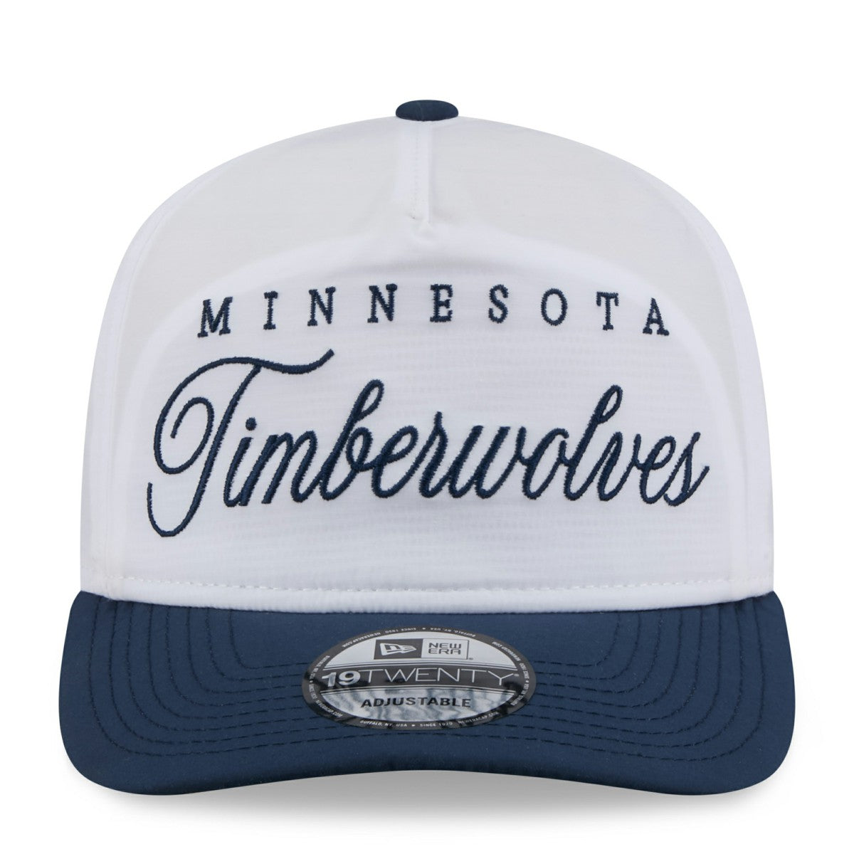Minnesota Timberwolves 2025 NBA Draft On-Stage Nylon 19TWENTY Adjustable Hat White/Navy