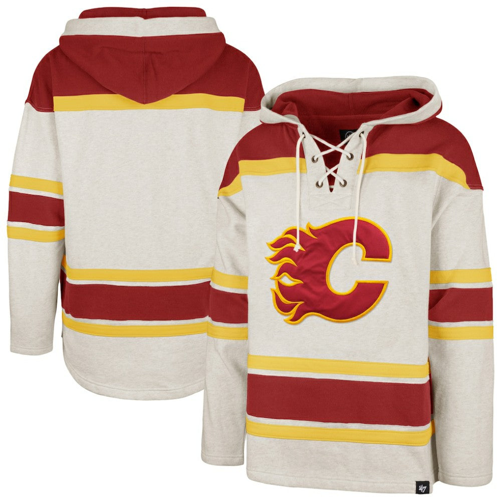 NHL Calgary Flames '47 Rockaway Lacer Pullover Hoodie - Oatmeal