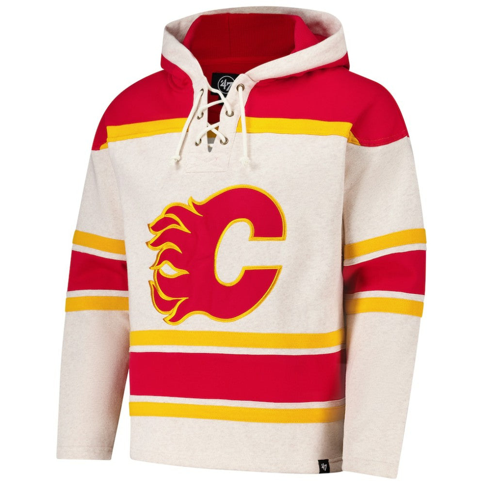 NHL Calgary Flames '47 Rockaway Lacer Pullover Hoodie - Oatmeal
