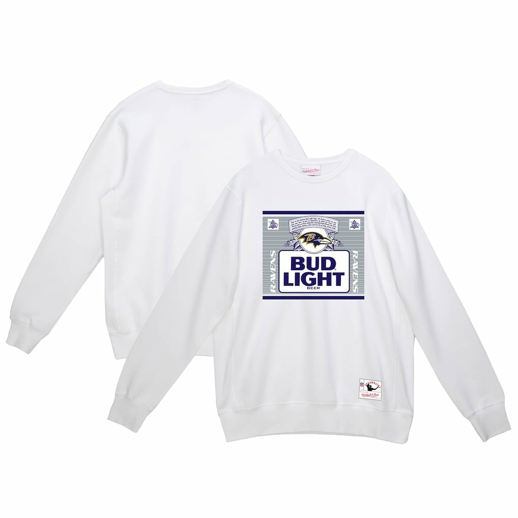 Baltimore Ravens x Bud Light The Crest Pullover Sweatshirt White