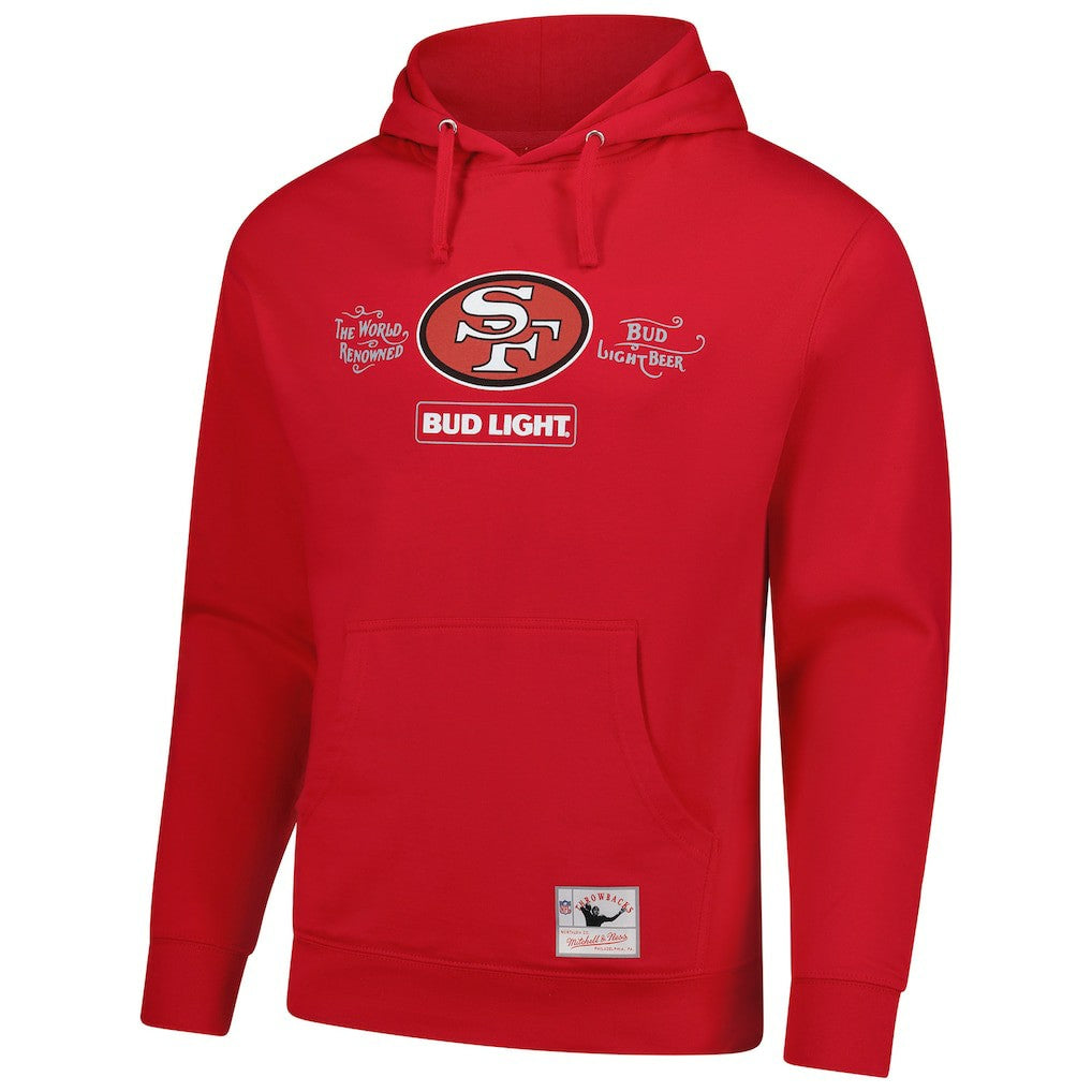 San Francisco 49ers NFL x Bud Light Vintage Pullover Hoodie Scarlet