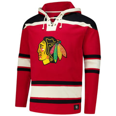 NHL Connor Bedard Chicago Blackhawks '47 Big & Tall Lace-up Pullover Hoodie - Red