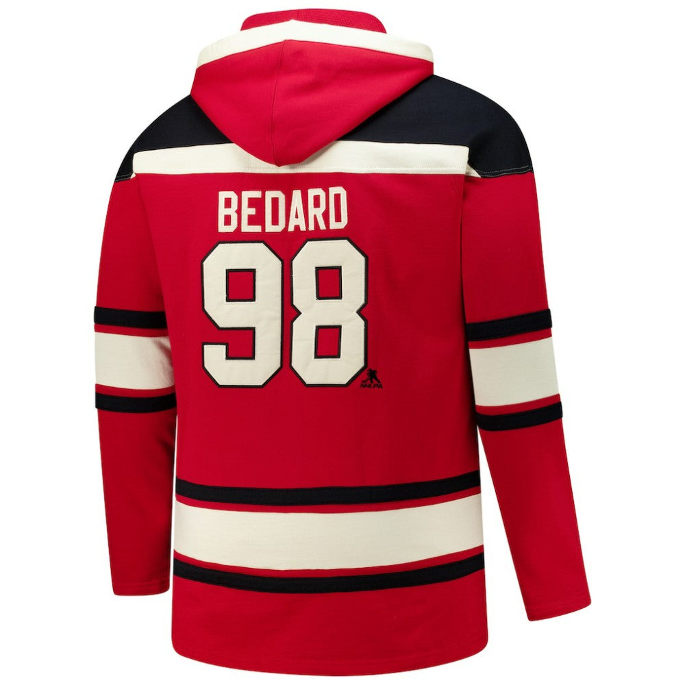 NHL Connor Bedard Chicago Blackhawks '47 Big & Tall Lace-up Pullover Hoodie - Red