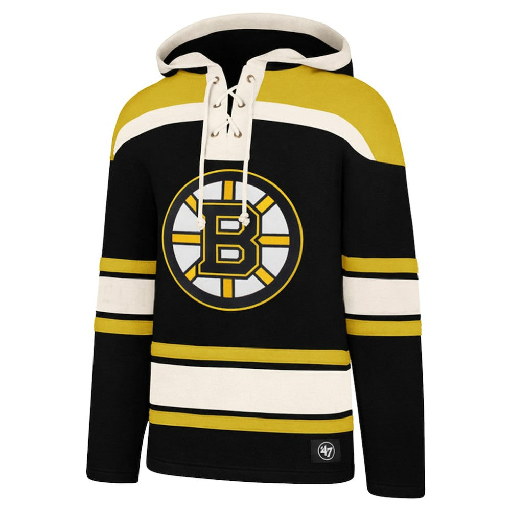 NHL David Pastrnak Boston Bruins '47 Big & Tall Lace-up Pullover Hoodie - Black