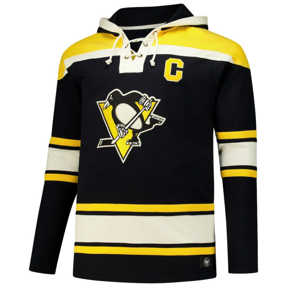 NHL Sidney Crosby Pittsburgh Penguins '47 Big & Tall Lace-up Pullover Hoodie - Black