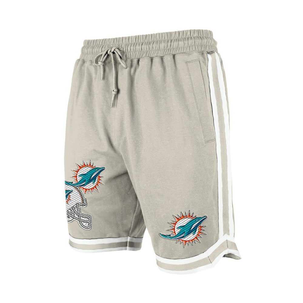 Miami Dolphins New Era Stone Multi Patch Shorts Light Beige