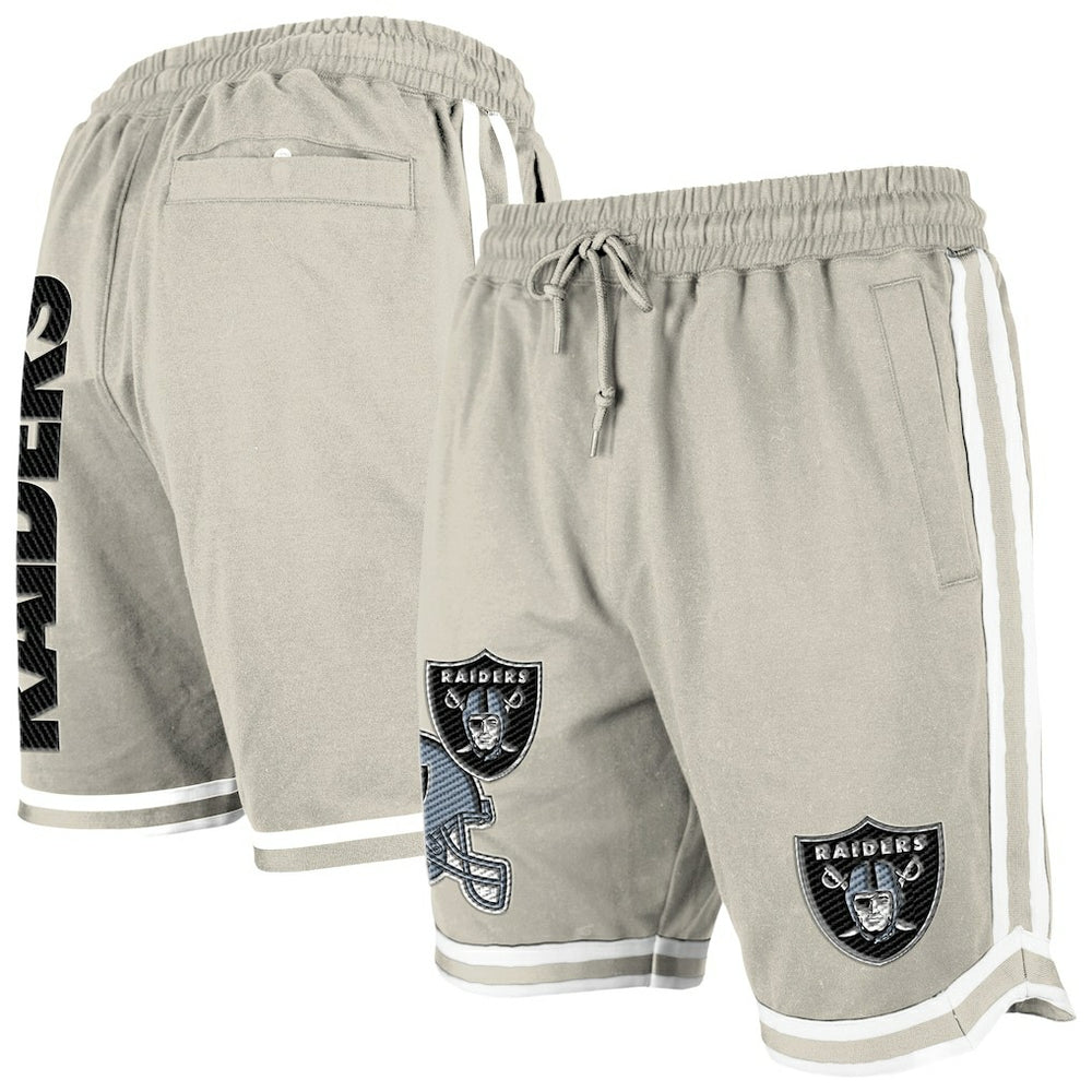 Las Vegas Raiders New Era Stone Multi Patch Shorts Light Beige