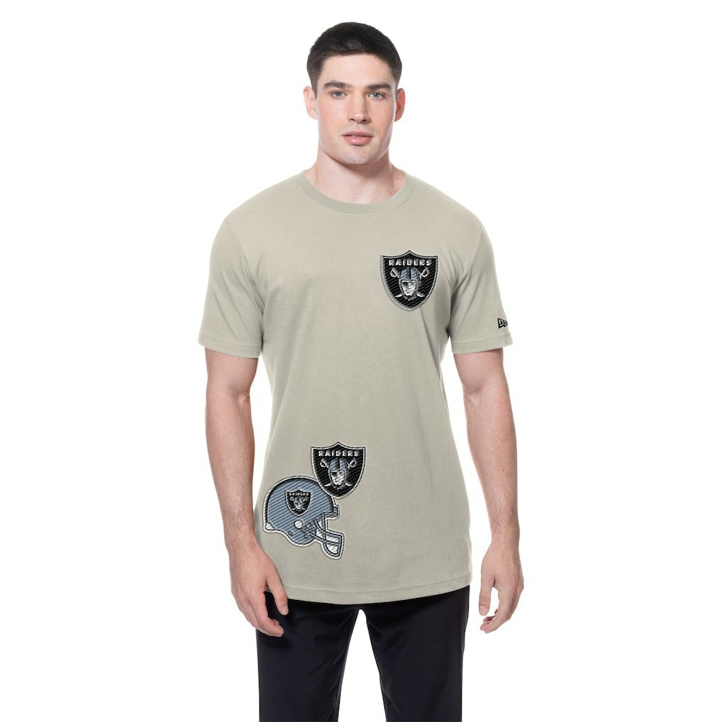 Las Vegas Raiders New Era Multi Patch T-Shirt Light Beige