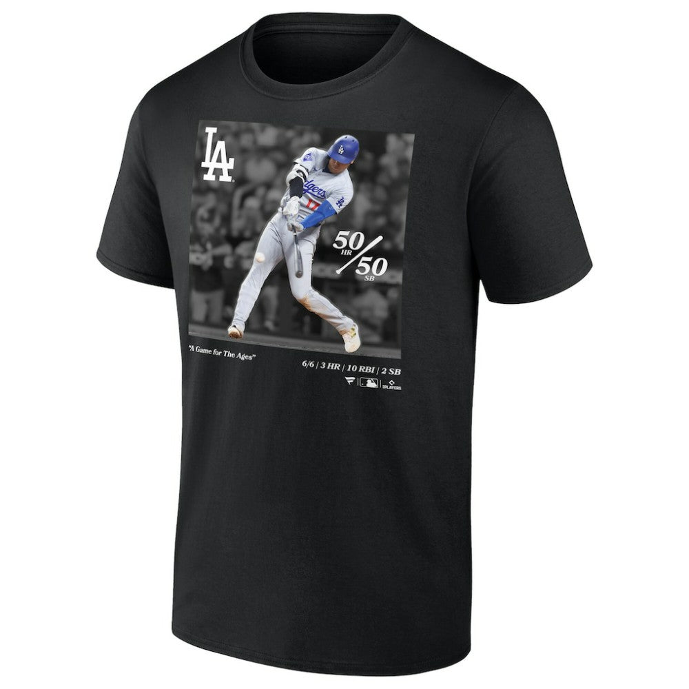Shohei Ohtani Los Angeles Dodgers A Game for the Ages T-Shirt - Black T-shirts
