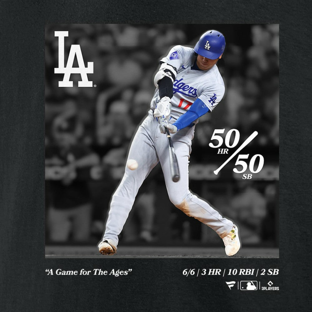 Shohei Ohtani Los Angeles Dodgers A Game for the Ages T-Shirt - Black T-shirts