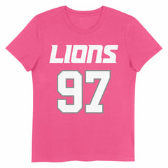 Aidan Hutchinson Detroit Lions Girls Youth Player Name & Number T-Shirt Pink