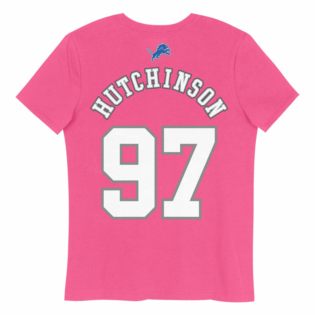 Aidan Hutchinson Detroit Lions Girls Youth Player Name & Number T-Shirt Pink