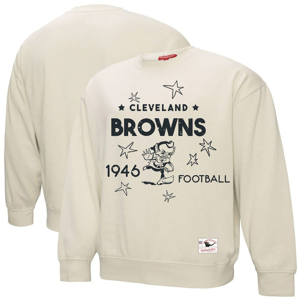 Cleveland Browns Women's Shooting Stars Pullover Sweatshirt Cream
