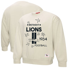 Detroit Lions Women's Shooting Stars Pullover Sweatshirt Cream