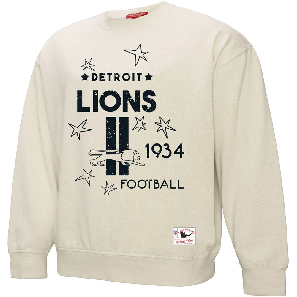 Detroit Lions Women's Shooting Stars Pullover Sweatshirt Cream