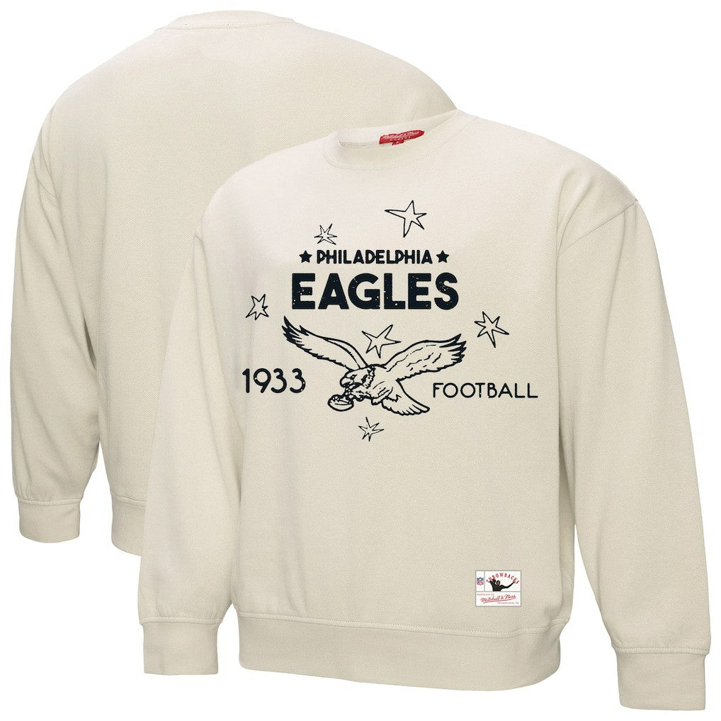 Philadelphia Eagles Women's Shooting Stars Pullover Sweatshirt Cream