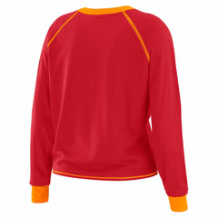 Tampa Bay Buccaneers WEAR by Erin Andrews Women's Plus Size Tie-Front Long Sleeve Top Red/Orange